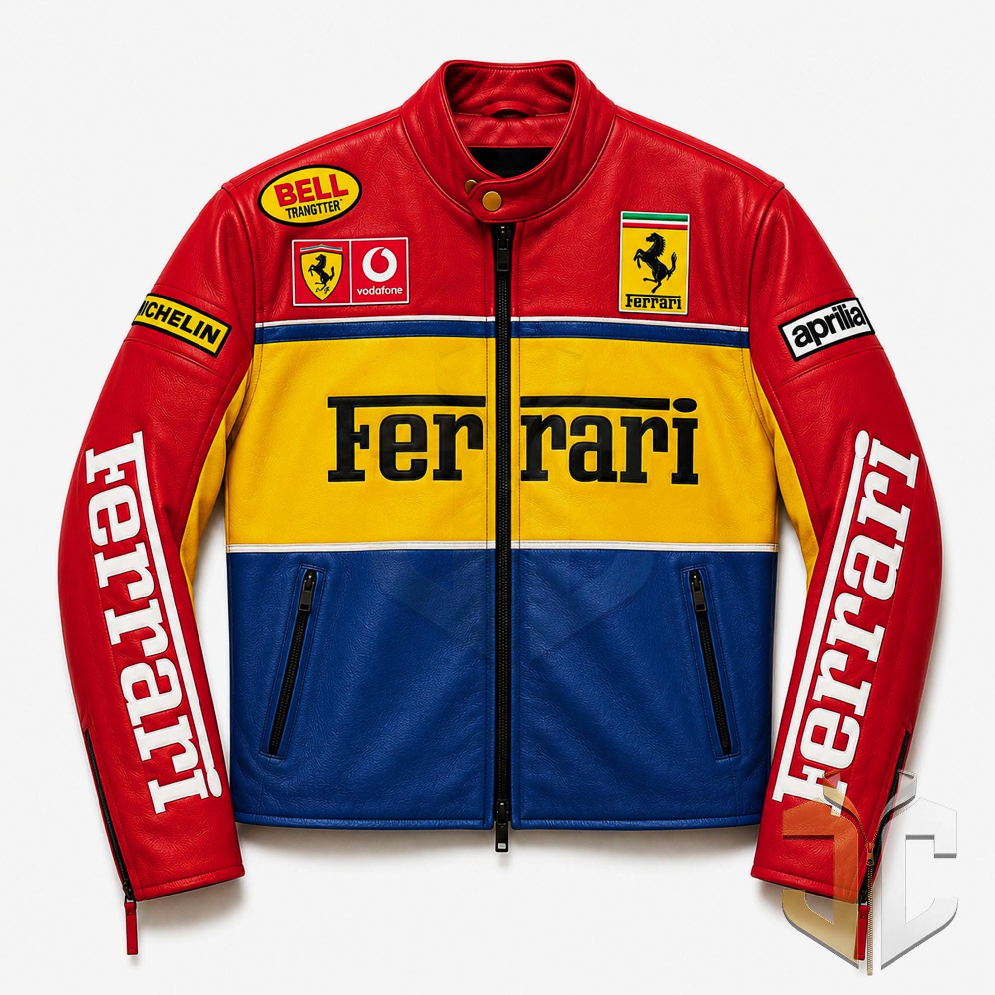 Yellow ferrari racing leather jacket - Etsy 日本