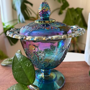 Blue Indiana Glass Candy Dish - Etsy