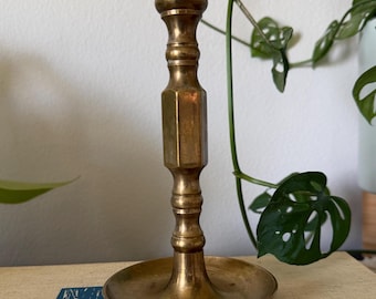 Vintage Brass Candlestick Holder | Classic Taper Candle Stand | Traditional Brass Decor | Rustic Farmhouse Accent