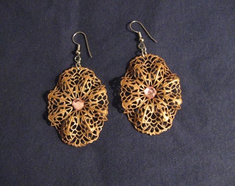 Oval Filigree Bronze Earrings