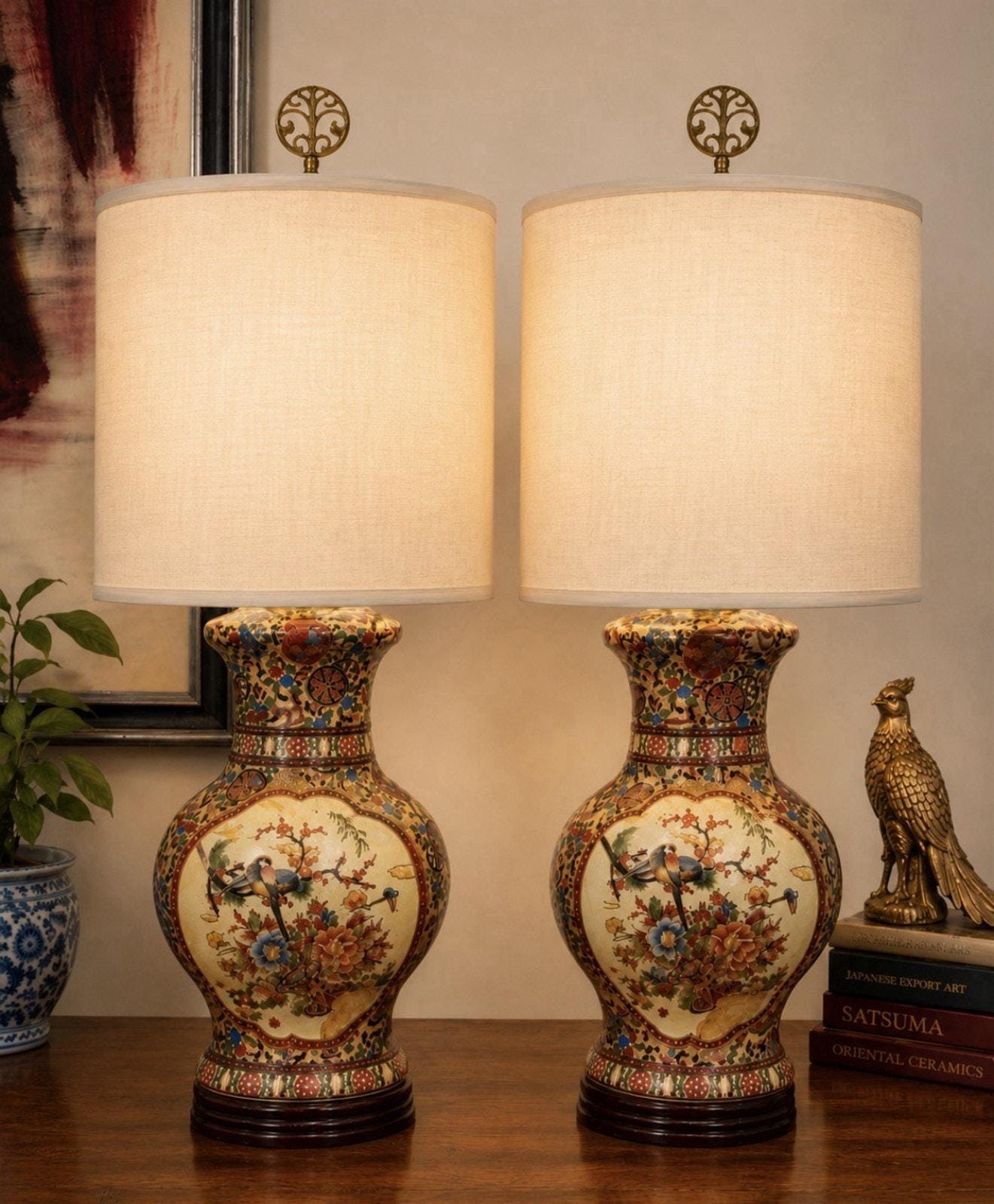 Antique Japanese Bronze Lamp - Etsy