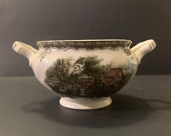 Vtg Johnson Brothers The Friendly Village " The Pond" Sugar Bowl, 1953