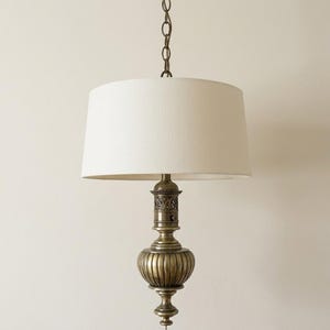 Vintage Brass Stiffel Ceiling Swag Lamp Fixture Neoclassical Hollywood Regency