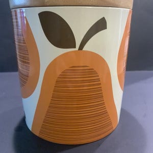 Orla Kiely Orange Canister Scribble Pear Ceramic Stoneware Canister, Medium Size