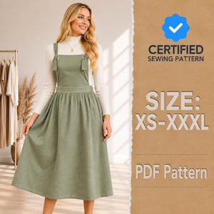 Overall Dress Pattern | Dress Sewing Pattern | Sewing Patterns | Women Dress Pattern | Women pattern | Bginner Dress Pattern, Pinafore Dress