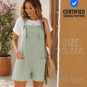 Romper Sewing Pattern, Jumpsuit Pattern, Overalls Pattern, Summer Romper Dress Pattern, Sewing Patterns for Beginners, Women Sewing Pattern