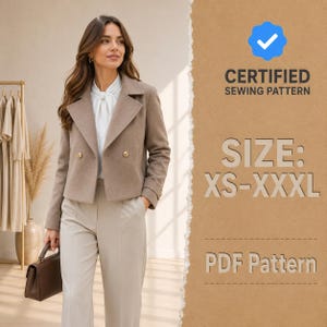 Jacket Sewing Pattern, Women Pattern, Coat Pattern, Winter Jacket Coat Sewing Pattern for Women, Blazer Pattern, Short Jacket Coat