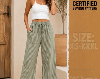 Patron de pantalon pour femme, patron de pantalon large, patron de pantalon court, patrons de couture, patron de pantalon pour femme, pantalon d'été
