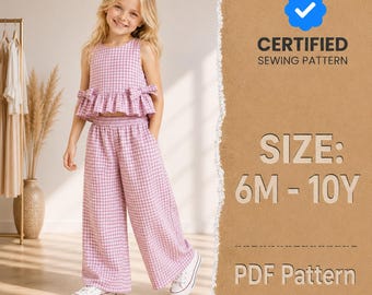 Comfy Set Sewing Pattern (6M-10Y), Top Pattern for Girls, Pants Pattern for Kids, Kids Pattern, Beginner Sewing Pattern, Pattern Toddlers