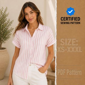 Women Shirt Sewing Pattern, Blouse Pattern, Women Sewing Pattern, Top Pattern, Beginner Sewing Pattern, Batwing Blouse Top Shirt