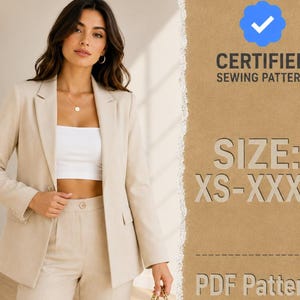 Suit Jacket Sewing Pattern, Jacket Sewing Pattern, Sewing Pattern Women, Blazer Pattern , Women Sewing Pattern, Sewing Patterns Suit XS-XXXL