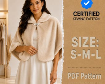 Cape Shawl Sewing Pattern, Cape Sewing Pattern, Shawl Sewing Pattern, Women Pattern Cape Cloak Shawl, Beginner Pattern, Sewing Patterns