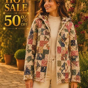 Jacket with Hoodie Sewing Pattern for Women, Coat Pattern, Sewing Patterns , Quilted Jacket Pattern, Hooded