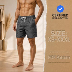 Men Shorts Pattern | Men's Swimwear Sewing Pattern | Instant Download | Sewing Pattern Shorts Men | S-XXXL | Sewing Pattern for Men PDF