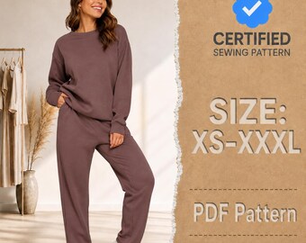 Loungewear Set Pattern, Joggers Pattern, Sweatshirt Pattern, Women Pattern, Sweatpants Pattern, Lounge Set, Cozy Patterns, Beginner Patterns