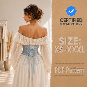 Patron de couture PDF pour corset sous-poitrine, patron de ceinture corset, patron de corset, patron de haut corset, patron de couture pour femme (PDF), tailles S à XL