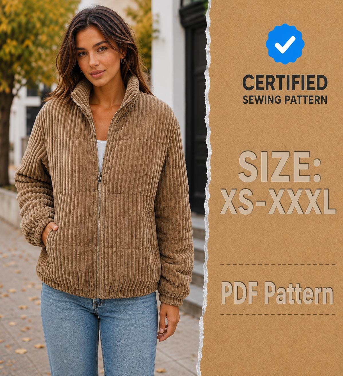 Jacket Sewing Pattern. Coat Pattern, Sewing Patterns, Jacket Pattern, Women Sewing Pattern Jacket Coat, Winter Sewing Pattern