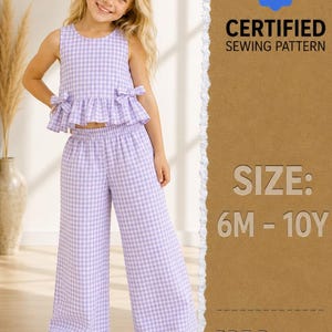 Girl Set Sewing Pattern (6M-10Y), Top Pattern for Girls, Pants Pattern for Kids, Kids Pattern, Beginner Sewing Pattern, Pattern Toddlers