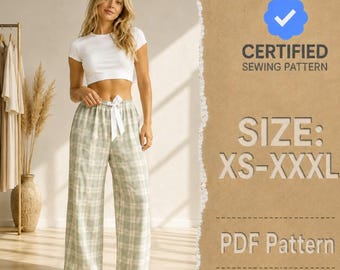 Pajama Pants Sewing Pattern for Women (XS-XXXL), Pants Pattern, Women Pants, Pj Pants, Pajama Pants Women Pattern