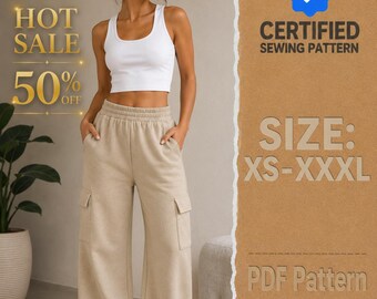 Patron de pantalon de jogging, Patron de pantalon cargo, Patron de couture de pantalon de survêtement femme, Patron de couture facile pour pantalon de jogging, Patron de pantalon de survêtement, Patron de pantalon de jogging PDF