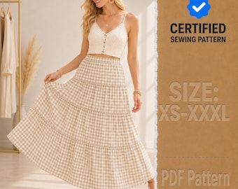 Maxi Skirt Pattern, Skirt Sewing Pattern, Women Skirt Pattern, Sewing Patterns, Women Sewing Pattern, Long Skirt Patt