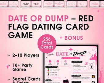 Adult Party Game, Printable Dating Card Game, Red Flag Card Game, Couples Game, Girls Night Game, Funny Party Game, Instant Download