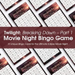 The Twilight Saga: Breaking Dawn Del 1 Filmbingo Utskrivbart Spel, Roligt Festspel, Vampyr- & Varulvstema, Tittarfest, Filmkväll