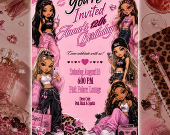Y2K Birthday Invitation Template, Y2K Party Invite, Editable Canva Invitation, Instant Download