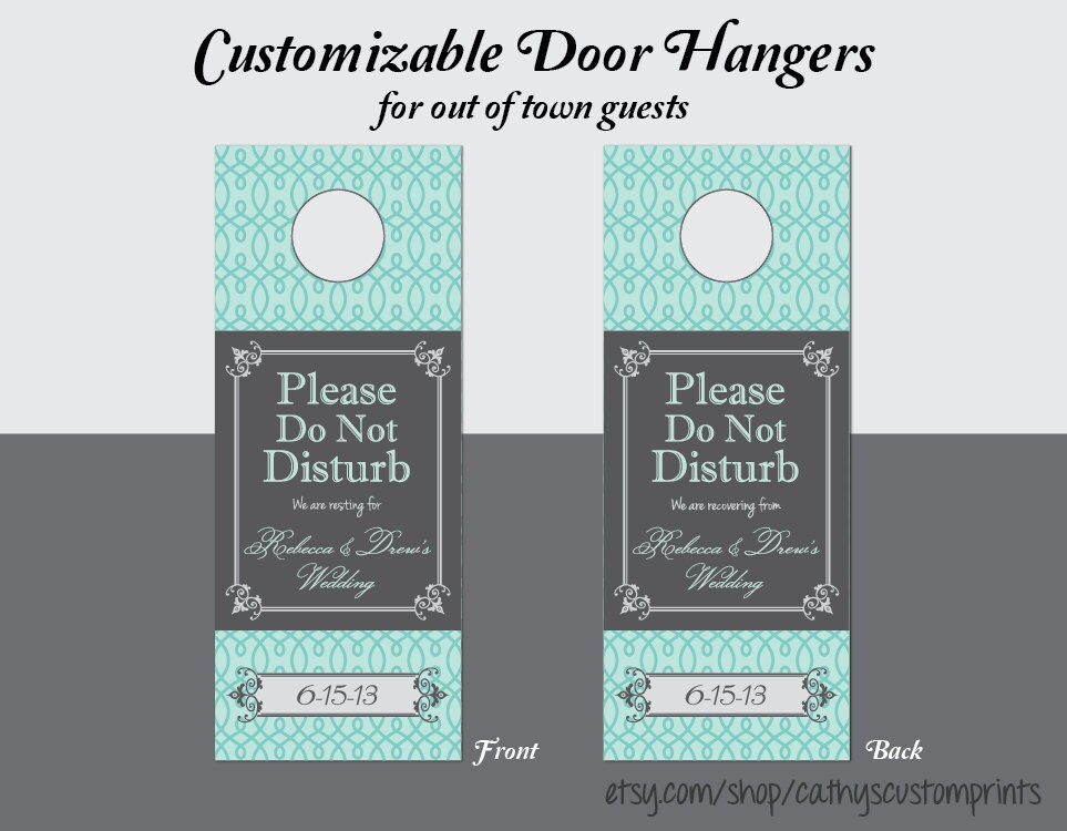 Wedding Guest Door Hangers Do not Disturb Hotel Signs Etsy