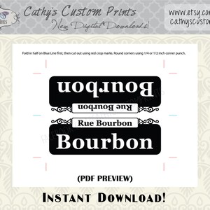 20 MINI New Orleans French Quarter Printable Signs, Set of 20, Printable Bourbon Street Signs, Mardi Gras Decor, Wedding Decor, NOLA image 2