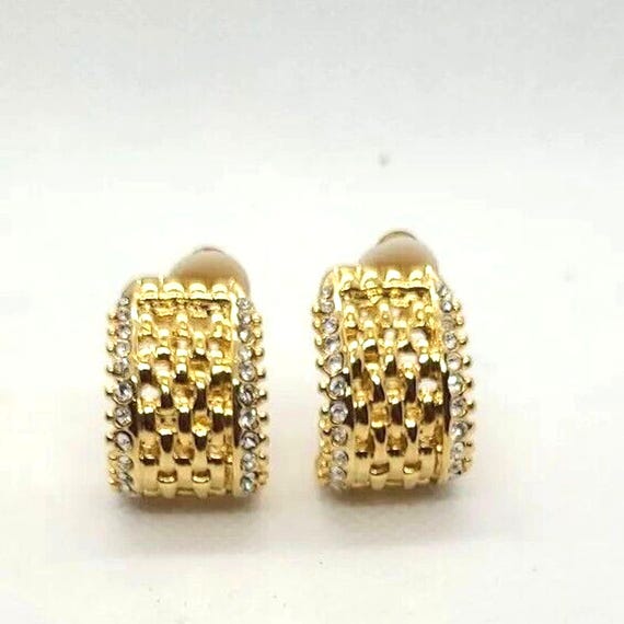 Boucles d'Oreilles Clip Métal Doré et Grosses Perles en Céramique LES