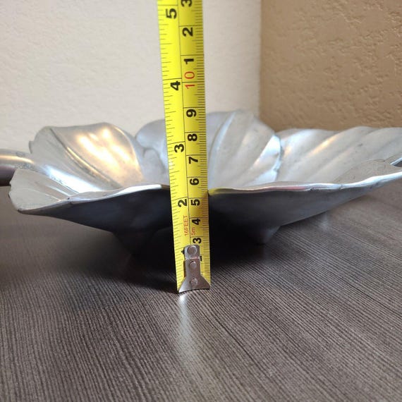 Vintage Bruce Fox Royal Hickman Cast Aluminum Leaf Bowl Signed Mid
