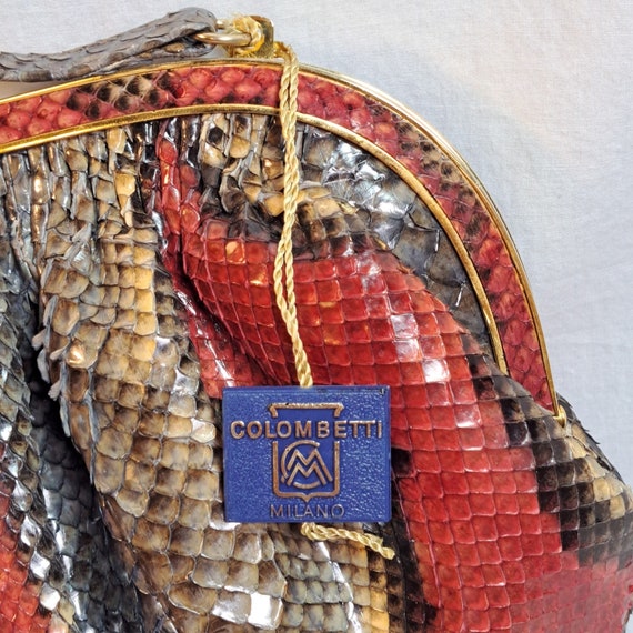 Vintage 1980s Colombetti Milano Python Snakeskin … - image 2