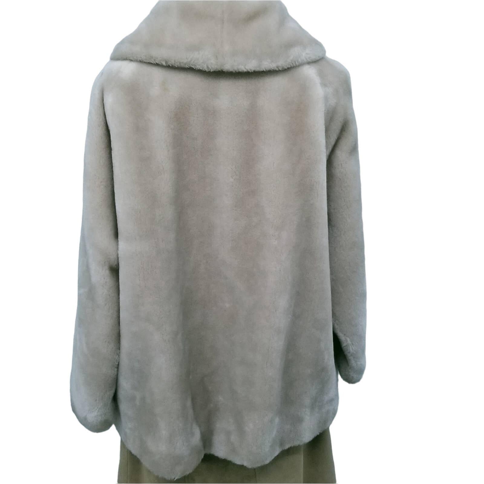 Vintage 1960s Borgana Deluxe Faux Fur Jacket Womens Sz M L
