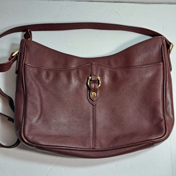 Vintage 80s-90s Etienne Aigner Shoulder Crossbody Bag Cordovan Red Brown Leather