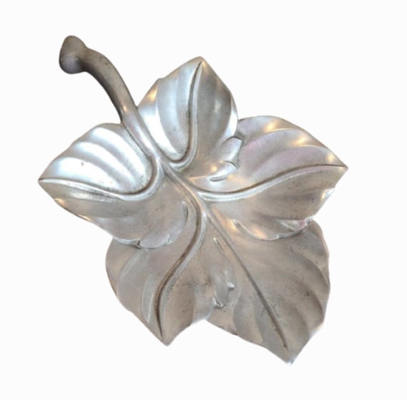 Vintage Bruce Fox Royal Hickman Cast Aluminum Leaf Bowl Signed Mid