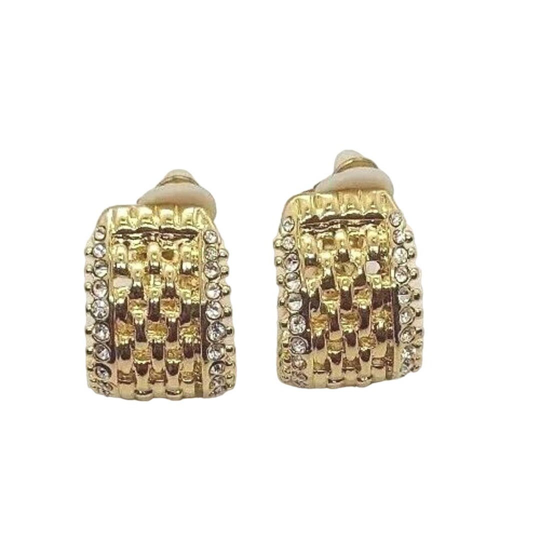 Boucles D'oreilles Clips Vintage En Métal Doré – Pièce Unique Remise En état