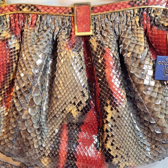 Vintage 1980s Colombetti Milano Python Snakeskin … - image 3