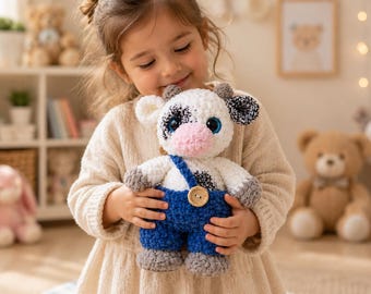 Wzór krowy na szydełku | Pluszowy zwierzak z farmy amigurumi (samouczek PDF)