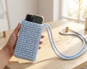 Mönster för virkad telefonväska | Mini Tote, Axelväska PDF, Nybörjarhandledning