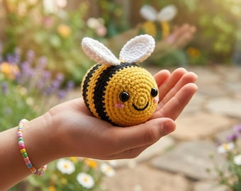 Virkmönster för Chubby Bee Amigurumi | Nybörjarvänlig PDF-guide (amerikanska termer)