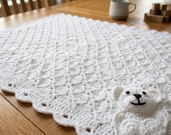 Reversible Textured Shell Crochet Baby Blanket Pattern | Easy PDF Download Guide