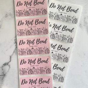 Do Not Bend Business Packaging Sticker
