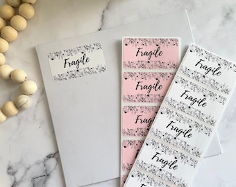 Fragile Stickers with flowers for small business PACKAGING STICKERS