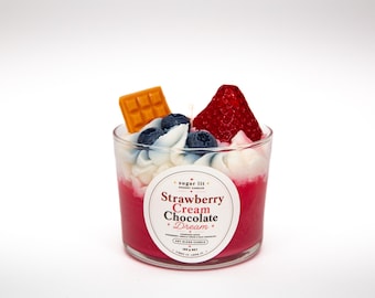 Strawberry Cream Chocolate Dream — Bakery Dessert Candle