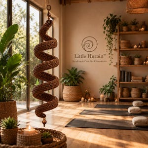 Crochet Spiral Wind Spinner Pattern PDF, Boho Hanging Decor Tutorial (Digital Download)