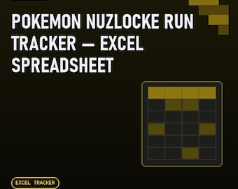 Pokemon Nuzlocke Run Tracker, Excel & Google Sheets Template, Death Log and Team Planner