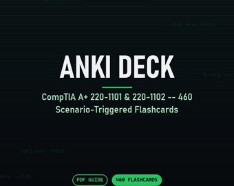 Anki Deck: CompTIA A+ 220-1101 & 220-1102, 460 Scenario-Triggered Flashcards
