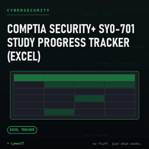 CompTIA Security+ SY0-701 Study Progress Tracker (Excel)