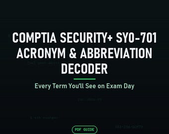 CompTIA Security+ SY0-701 Acronym & Abbreviation Decoder: Every Term You Will See on Exam Day